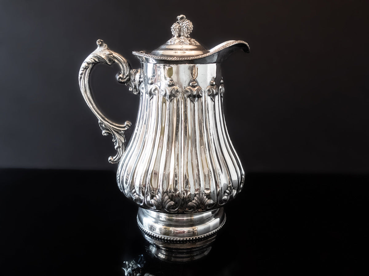 Vintage Italian Pitcher With Silver Plated Pour Spout and Handle