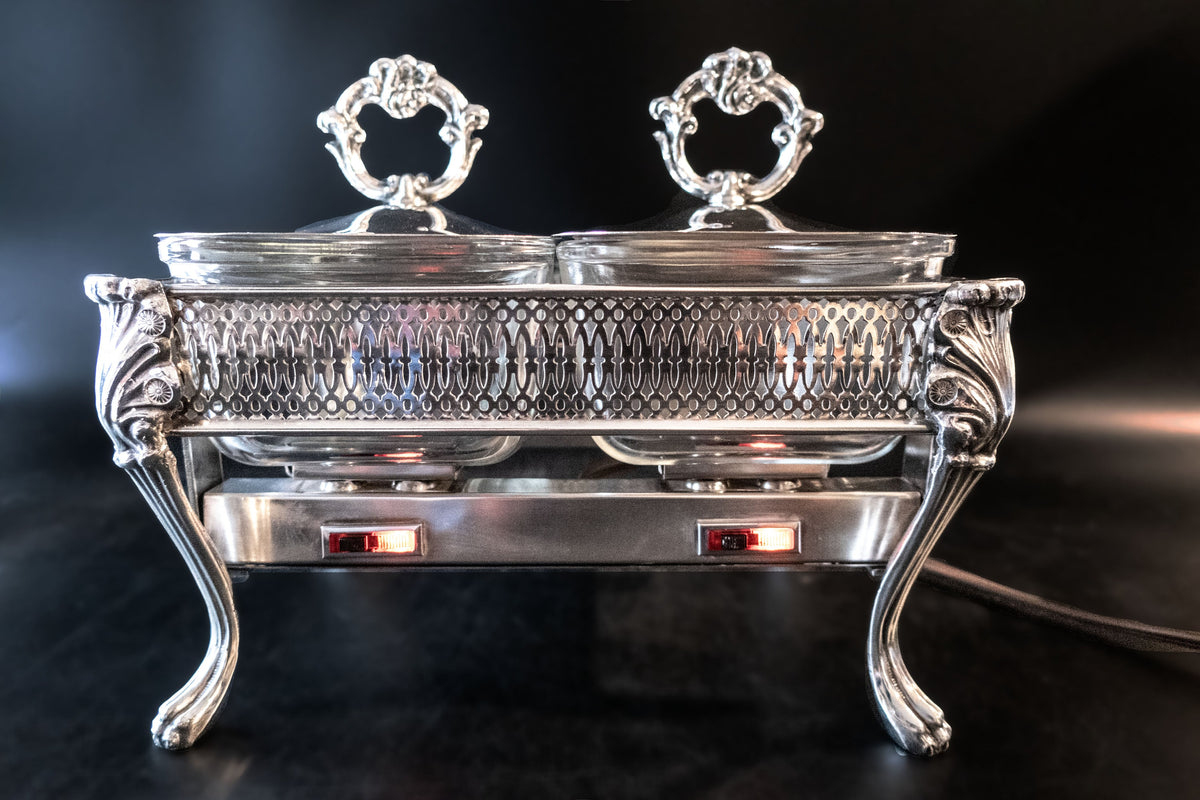 Vintage Large Electric Silver Plate Covered Casserole Chafing Dish –  InventifDesigns