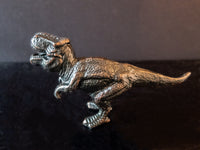 Vintage Bronze Tone T-Rex Dinosaur Statue Figure 9" Long