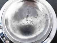 Large Silver Soldered US Navy Sugar Bowl WWII Officer's Mess USN