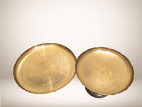 Vintage Pair Of Brass Cake Stands Tiered Serving Trays