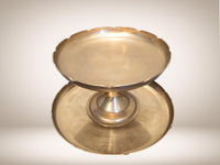 Vintage Pair Of Brass Cake Stands Tiered Serving Trays