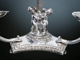 Large Silverplate Epergne Candelabra Figural Cherubs Centerpiece