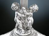 Large Silverplate Epergne Candelabra Figural Cherubs Centerpiece