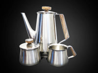 Vintage Stainless Tea Set 3 Pieces Art Deco MCM