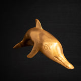 Vintage Brass Dolphin Fish Sculpture Statue 10"