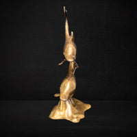 Vintage Brass Dolphins Swimming Statue Figurines