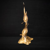 Vintage Brass Dolphins Swimming Statue Figurines