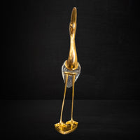 Tall Brass Crane With Blown Murano Glass Sculpture Statue