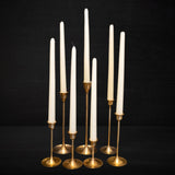 Vintage 7 Brass Candle Holders Set Graduated Height