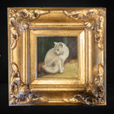 Gold Framed Oil Painting Persian Cat Antique Style