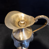 Italian Brass And Glass Wine Decanter With Stopper Oil Carafe Pitcher