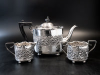 Antique Silver Plate Tea Set Repousse Cherub James Deakin