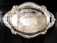 Like New Large Gorham Silver Plated Oval Serving Tray with Handles