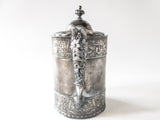 Antique Victorian Silver Plate Insulated Water Pitcher Meriden B Quadruple Plate Mid 1800s Aesthetic