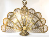 Vintage Brass Fireplace Screen Fireplace Fan Peacock Tail Fireplace Screens