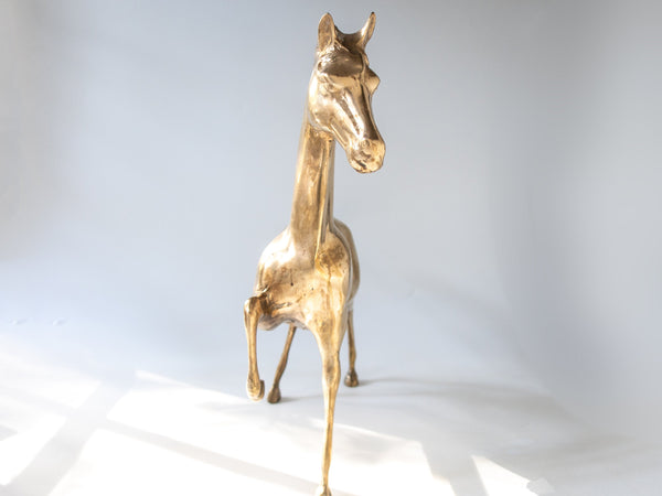 Pair 22 Tall Brass Giraffes / Vintage Brass Figurines / Brass