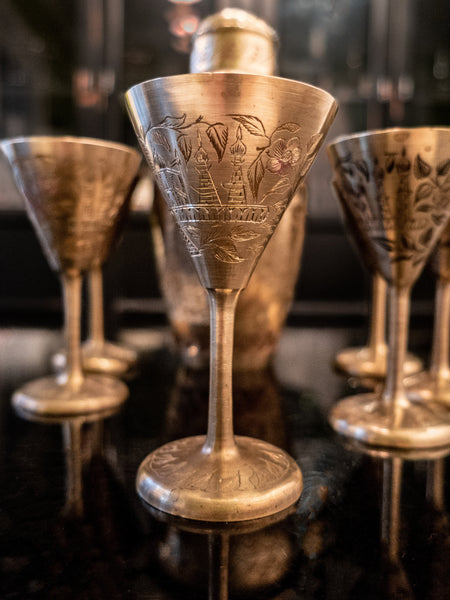 Engraved Martini Shaker & Glasses