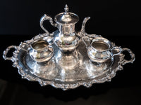 Vintage Silver Plate Tea Set With Tray Old English By Poole