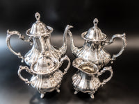 Vintage Silver Plate Coffee Tea Service Set Lancaster Rose by Poole Coffee Tea Creamer Sugar Tea Sets