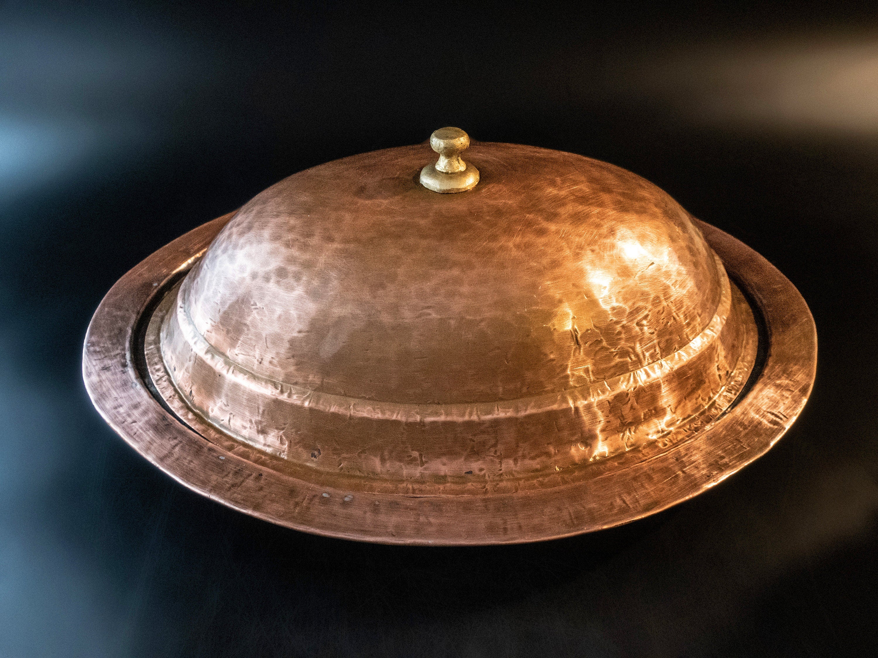 Hammered Copper Food Dome And Platter – InventifDesigns