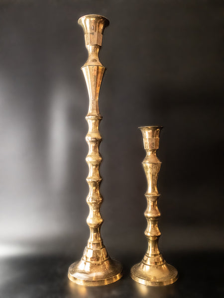 Vintage Tall Brass Candle Holders Pair Altar Candles 36 – InventifDesigns