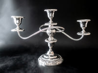 Vintage Silver Plate Candelabra Pair Convertible Candle Holders Tall Candle Holders