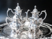 Vintage Silver Plate Tea Set Coffee Service Lancaster Rose by Poole Coffee & Tea Sets