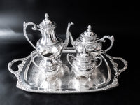 Vintage Silverplate Tea Set Coffee Service 5 Pc Heritage Rogers Bros