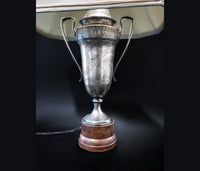 Vintage Silver Plate Trophy Table Lamp Golf Championship Lighting