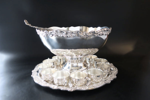 Towle silver plated 2025 punch bowl set